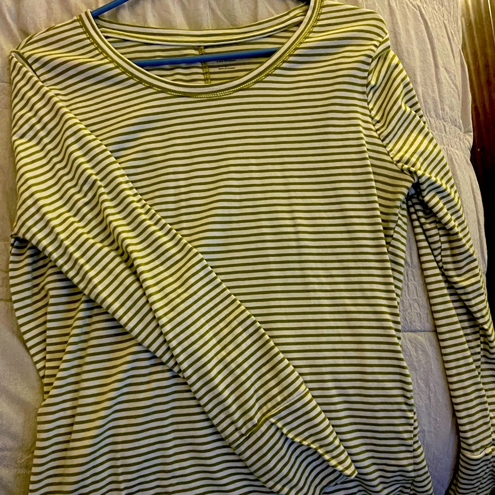 Olive & Cream Stripped long sleeve shirt